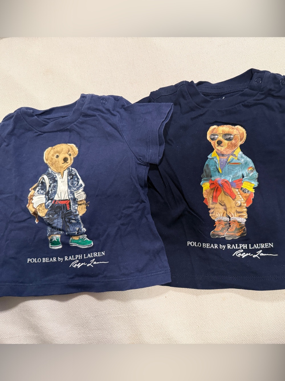 Ralph Lauren Navy Polo Bear Twin Pack Short Sleeve Tees